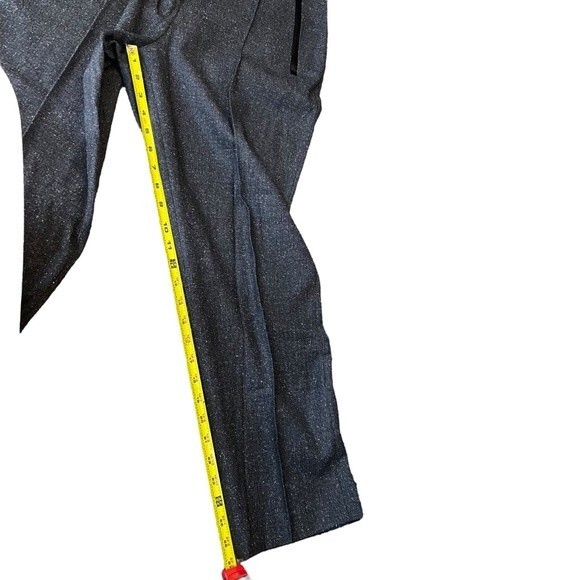 Rebecca Taylor Womens 12 Tailored Trouser Pant Charcoal Gray Herringbone Pleated - Picture 13 of 15